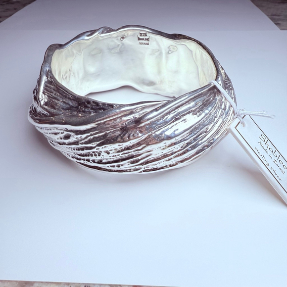 HUGE Didae Shablool Israel 925 Sterling Silver 40mm Wide Bangle Bracelet NWT! - Picture 2 of 12